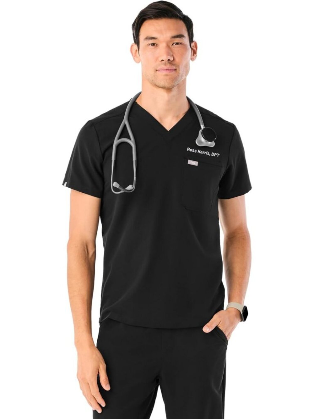 Men's Stylish Scrub Top - Comfortable, Breathable Fabric, Perfect for Healthcare